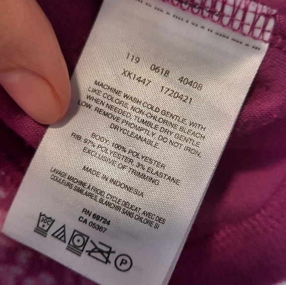 Columbia Magenta Pink Patterned Pull Over Quarter Zip Fleece Jacket L - Picture 5 of 6